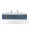Castello Usa Nile 72" Wall Mounted Blue Vanity With White Top And Gold Handles CB-MC-72BLU-GLD-2053-WH - alternate 1